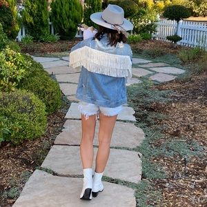 Denim Fringe Jacket